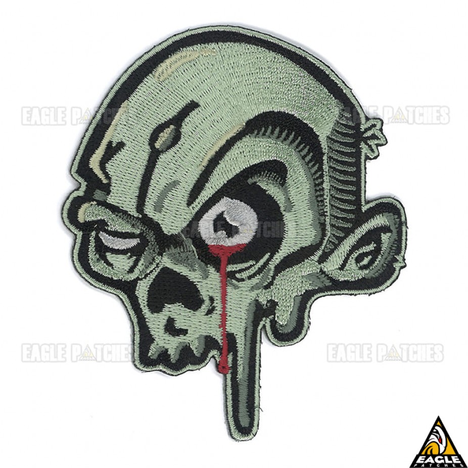 Patch Bordado Caveira Zumbi