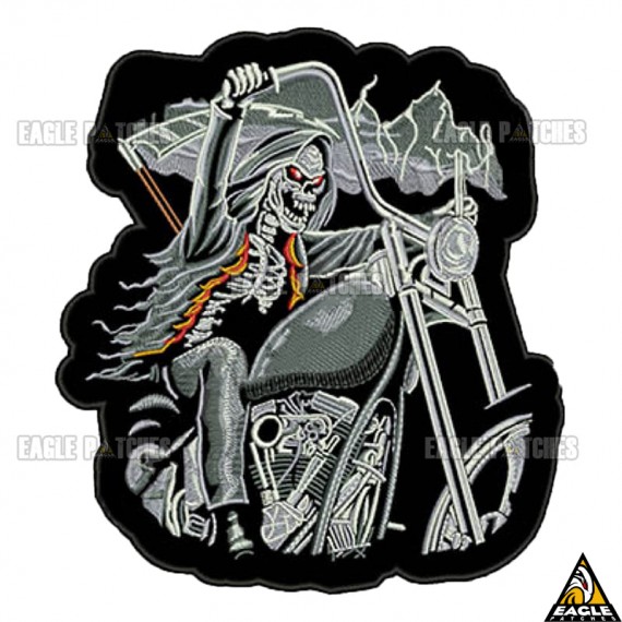 Patch Bordado Grim Reaper Motorcycle