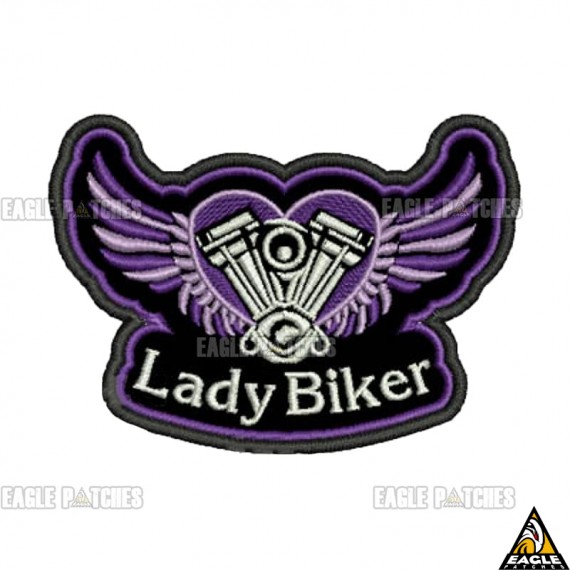 Patch Bordado Lady Biker