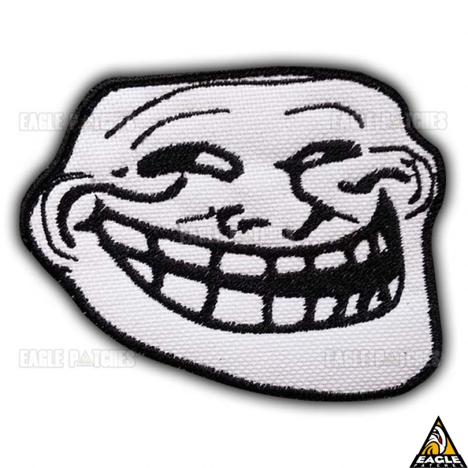 Troll Face Emoji Meme Iron On Embroidered Patch 