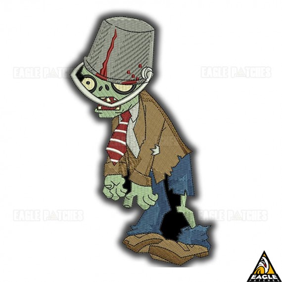 Patch Bordado Zumbi Cabeça de Balde