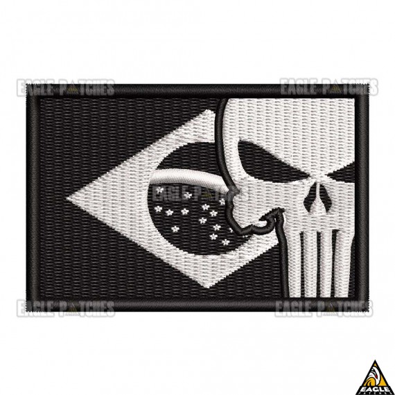 Patch Bordado Brasil Flag Punisher