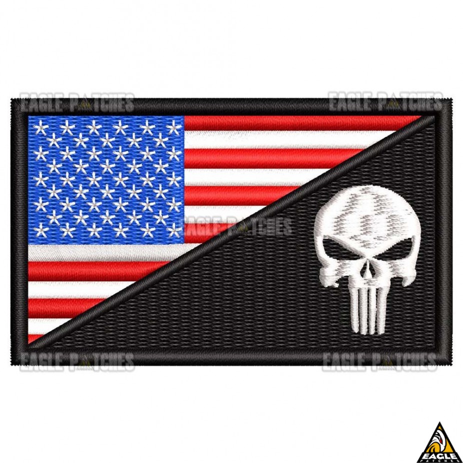 Patch Bordado Brasil Flag Punisher